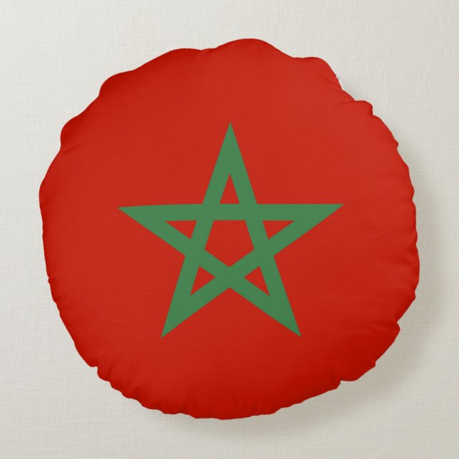 Morocco flag round pillow (Back)