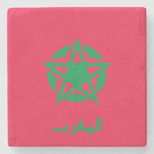 Morocco Flag Stone Coaster 2