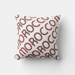 Morocco Flag Typography African Souvenir Outdoor Pillow