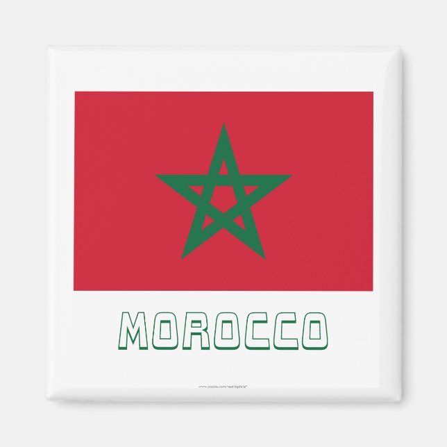 Morocco Flag with Name Magnet (Front)