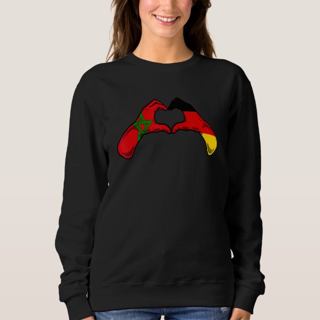 Morocco Germany Flag   Moroccan German Heart Sweatshirt (Front)