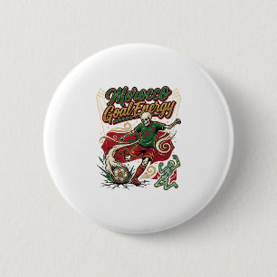 Morocco Goal Energy Skeleton Striker Nations Creat 2 Inch Round Button