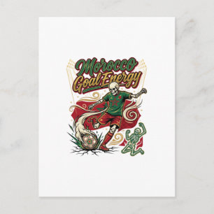 Morocco Goal Energy Skeleton Striker Nations Creat Postcard
