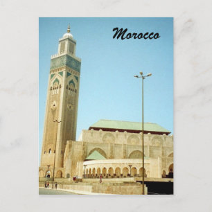 morocco hassan mosque postcard