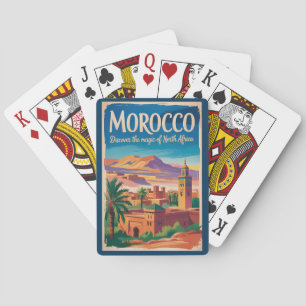 Morocco Illustration Travel Art Vintage Playing Cards