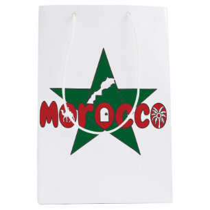 Morocco is a wordmark of doors, dunes, and palms medium gift bag