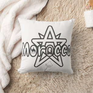 Morocco is crowned tradition, its doors welcoming throw pillow