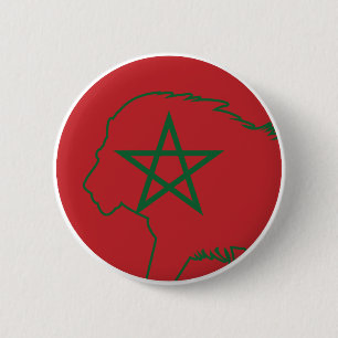Morocco Lion Moroccan National Animal Flag 2 Inch Round Button
