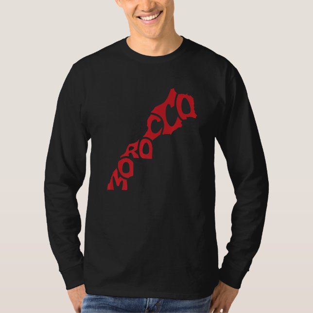 Morocco Map Flag Maroc Moroccan Flag T-Shirt (Front)