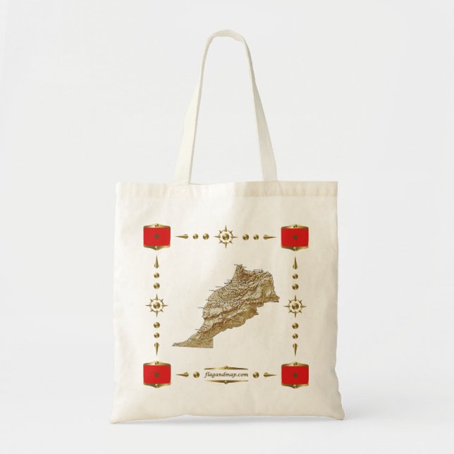 Morocco Map + Flags Bag (Front)