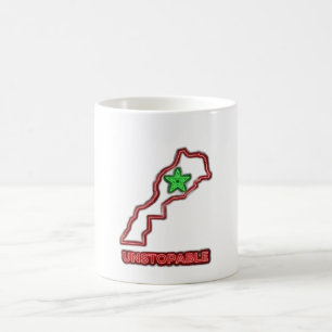 Morocco Map Neon Unstoppable Ceramic Coffee Mug