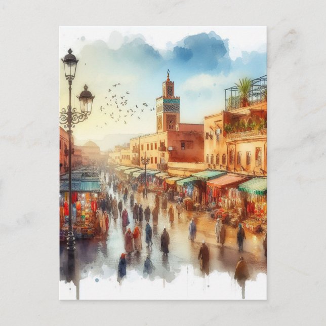 Morocco Marrakesh Medina Postcard (Front)