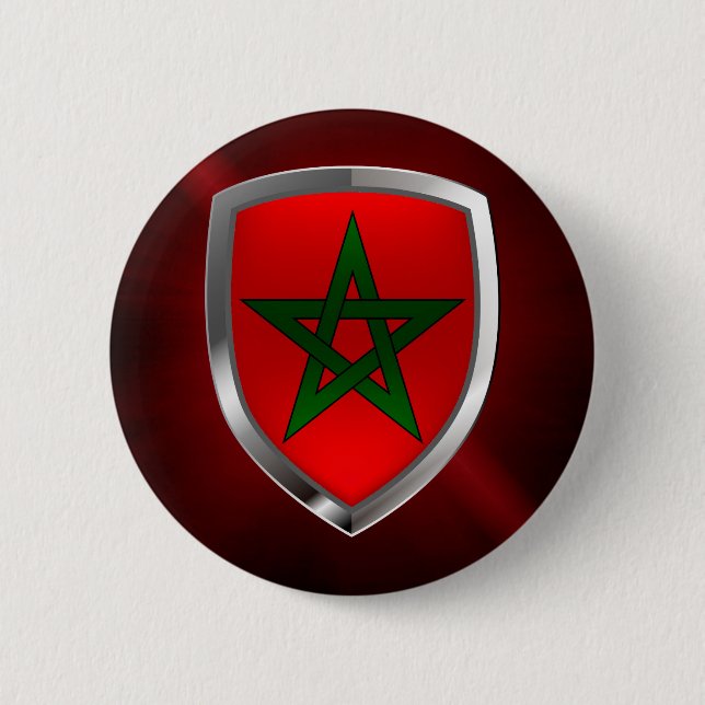 Morocco Metallic Emblem 2 Inch Round Button (Front)