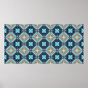 Morocco Mexican Seamless Decorative Pattern Backgr Poster