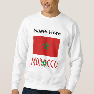 Morocco Moroccan Flag Personalized Name  Sweatshirt