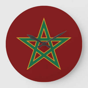 Morocco Moroccan Flag Soccer Football Lover Large Clock