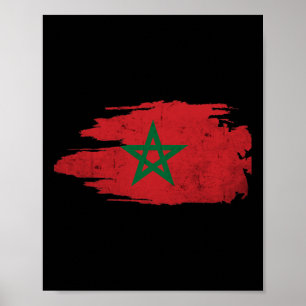 Morocco Moroccan Flag Soccer Footbyll Lover  Poster