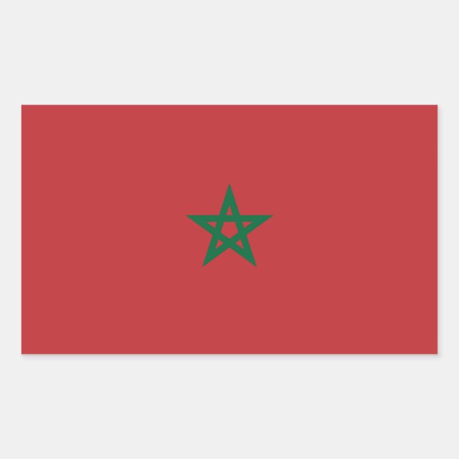 Morocco/Moroccan Flag Sticker (Front)