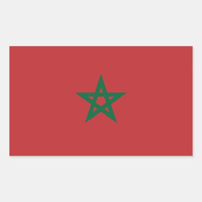 Morocco/Moroccan Flag Sticker (Front)