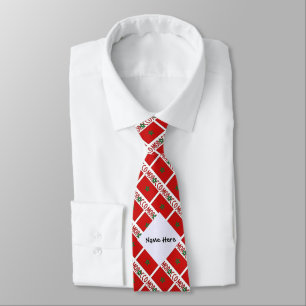 Morocco Moroccan Flag Tiled Black Personalization Tie