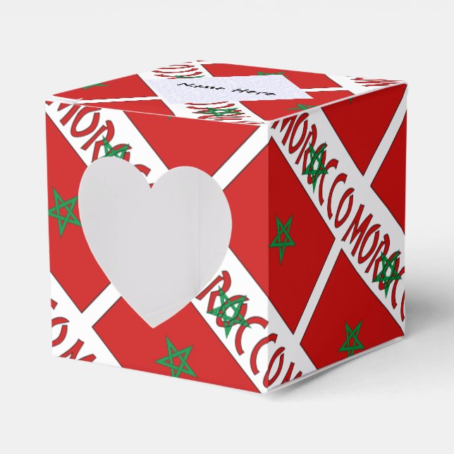 Morocco Moroccan Flag Tiled Personalized  Favor Box (Front Side)