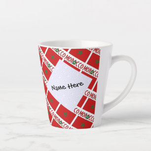 Morocco Moroccan Flag Tiled Personalized Name Latte Mug