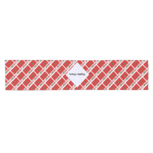 Morocco Moroccan Flag Tiled Personalized Name Short Table Runner