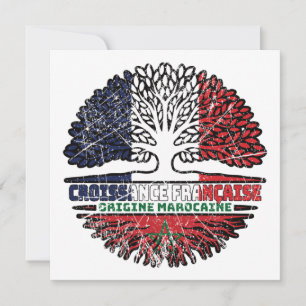 Morocco Moroccan French France Tree Roots Flag Card