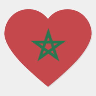 Morocco/Moroccan Heart Flag Sticker
