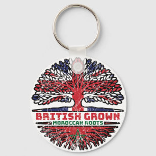 Morocco Moroccan Uk United Kingdom British Tree Keychain