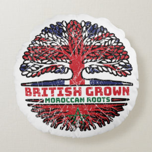 Morocco Moroccan Uk United Kingdom British Tree Round Pillow