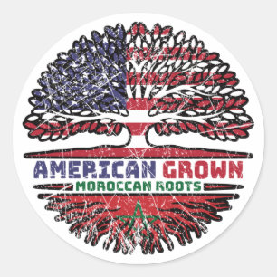 Morocco Moroccan US American USA United States Classic Round Sticker