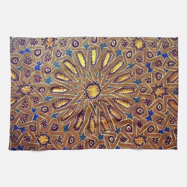 morocco mosaic islam decoration geometry arab kitchen towel (Horizontal)