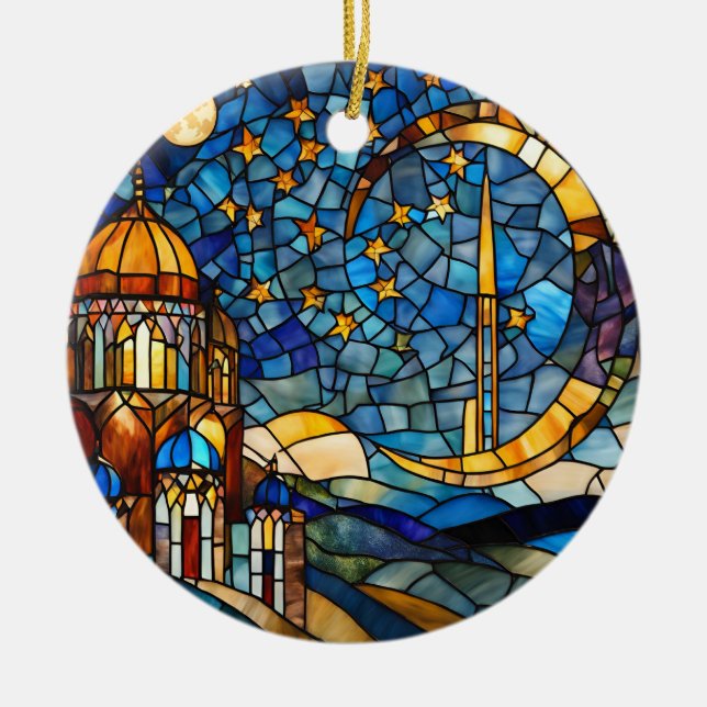 Morocco Night Sky Custom  Ceramic Ornament (Front)