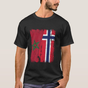 Morocco Norway Half Flag Moroccan Norwegian Ancest T-Shirt