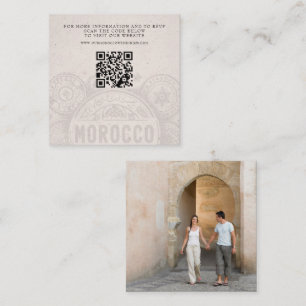 Morocco Passport Wedding QR Enclosure Card