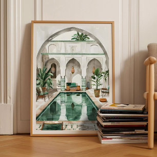 Morocco Print Morocco Illustration Moroccan Riad 