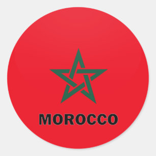 Morocco Roundel quality Flag Classic Round Sticker