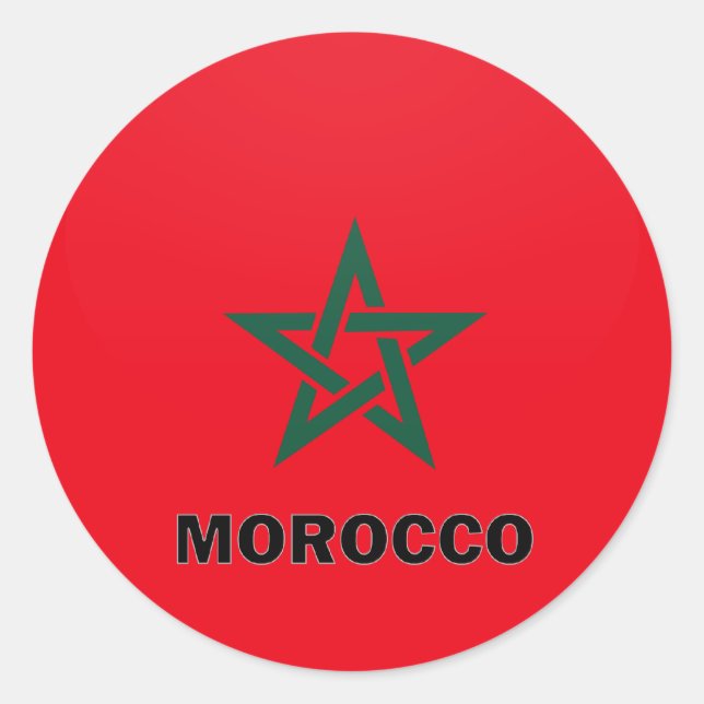 Morocco Roundel quality Flag Classic Round Sticker (Front)