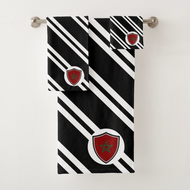Morocco shield flag bath towel set (Insitu)