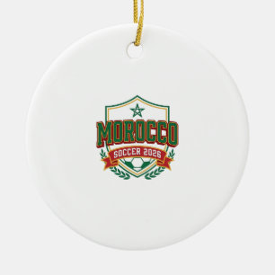 Morocco Soccer 2026 Soccer Bold Country Typography Ceramic Ornament