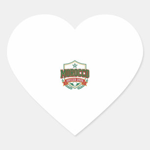 Morocco Soccer 2026 Soccer Bold Country Typography Heart Sticker