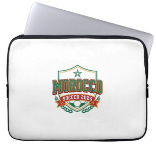 Morocco Soccer 2026 Soccer Bold Country Typography Laptop Sleeve