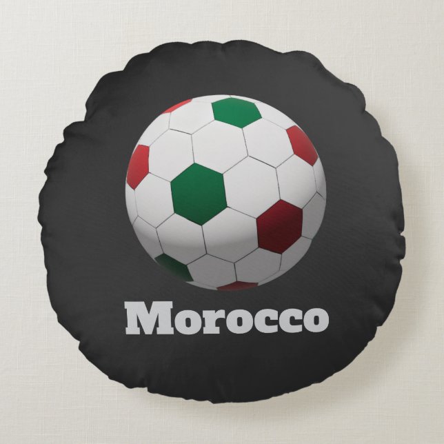 Morocco Soccer Round Pillow (Front)