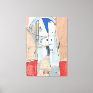 Morocco Street Cityscape Paper Collage Sketch Art  Canvas Print