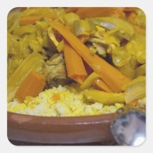 Morocco, Tetouan. Traditional Moroccan meal of Square Sticker