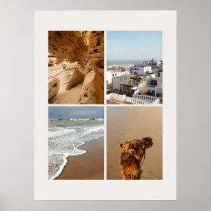 Morocco Travel Photo Collage (Sandy coasts) Poster