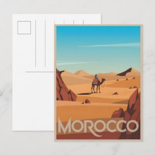 Morocco travel postcard desert camel trip gift