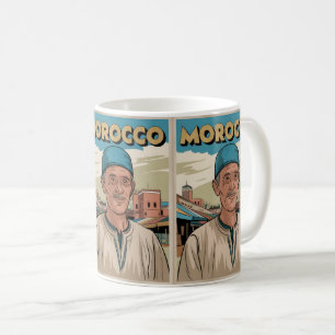 Morocco travel postcard with local man gift coffee mug