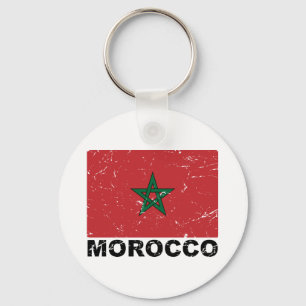Morocco Vintage Flag Keychain